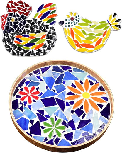 EDFLIFE Glazed Ceramic Mosaic Tiles for Crafts, 1.1lb Leaf Petal Tiles for Mosaic Crafts, Assorted Porcelain Ceramic Tiles for Mosaic Making Kits Art Projects and Outdoor Decorations (Mixed Color)…