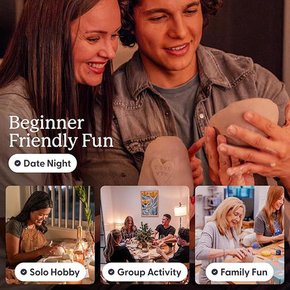 Sculpd - The Original Pottery Kit - Complete Air Dry Clay Kit for Adults Includes Sculpting Tools, Varnish, Paint Brushes, Guides, Arts & Crafts Sets, Gloss Varnish with Floral Tones