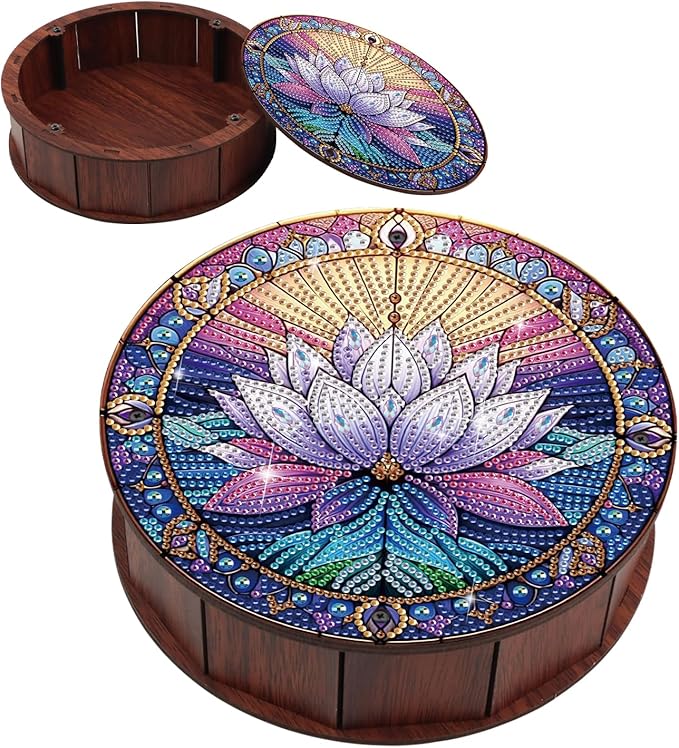 DIY Diamond Painting Fruit Bowl Storage Box, Lotus Water Diamond Decorated Tray Handicraft Set, for Desktop Item Storage, Multifunctional Creative Craft Gift