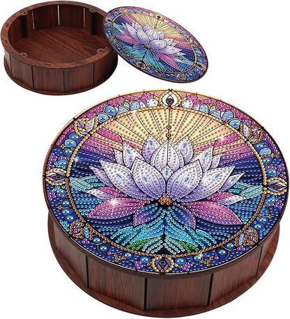 DIY Diamond Painting Fruit Bowl Storage Box, Lotus Water Diamond Decorated Tray Handicraft Set, for Desktop Item Storage, Multifunctional Creative Craft Gift