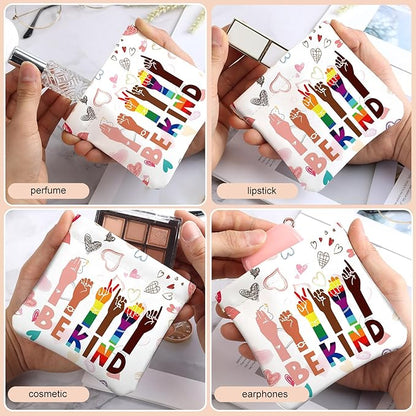 2Pcs PU Leather Small Squeeze Coin Purse Pouch Mini coin Bag Unique And Cute Wallet Cosmetic Bags Change Bag For Women Girls Men （Fingers and Rainbows