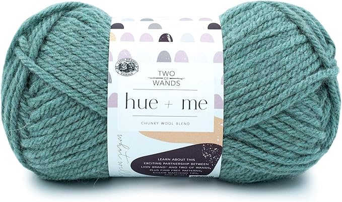Lion Brand Yarn, Hue + Me Chunky Yarn for Crocheting, Knitting, and Crafts, Agave, 1 Pack