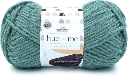 Lion Brand Yarn, Hue + Me Chunky Yarn for Crocheting, Knitting, and Crafts, Agave, 1 Pack