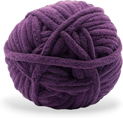 Okey Dokeys 300g Jumbo Velvet Chenille Yarn 7 Jumbo – Plush, No-Fray, Durable Plushies, Posh Soft Crochet Projects Beginner Friendly (130 yds) (Grape Juice Purple (106), 1 Pack (17.90/Skein))