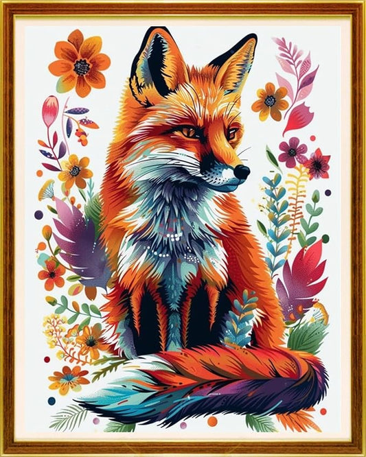 Joycasa Stamped Cross Stitch Kits for Beginners Full Range of Cross Stitching 11 CT Printed Cross Stitch Kit for Adults Cross-Stitch Patterns Needlepoint Kits-Colorful Cat Flowers 16x20 inch
