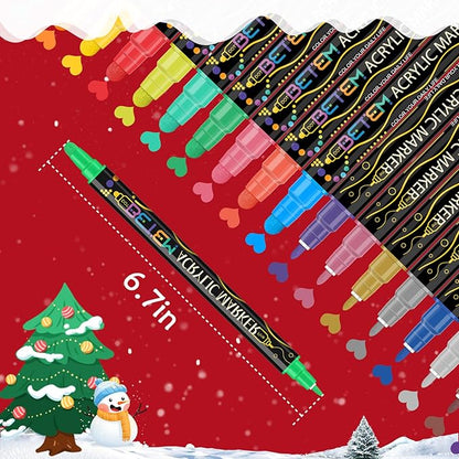 Betem Acrylic Paint Markers Pens, Dual Tip 120 Colors Premium Paint Pens Acrylic Markers for Wood, Fabric, Canvas, Stone, Rock Painting, Glass, Ceramic Surface, DIY Crafts Making Art Supplies with Bag