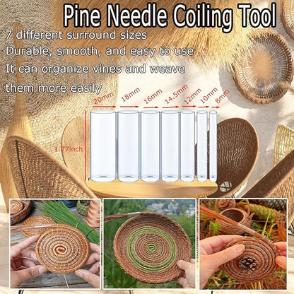 Luxiys Basket Weaving kit | Rattan Repair Tools, Rattan Repair Kit for Wicker Furniture, Pine Needle Coiling Tool, DIY Handcraft Rattan Tool Kit, Basket Making Supplies