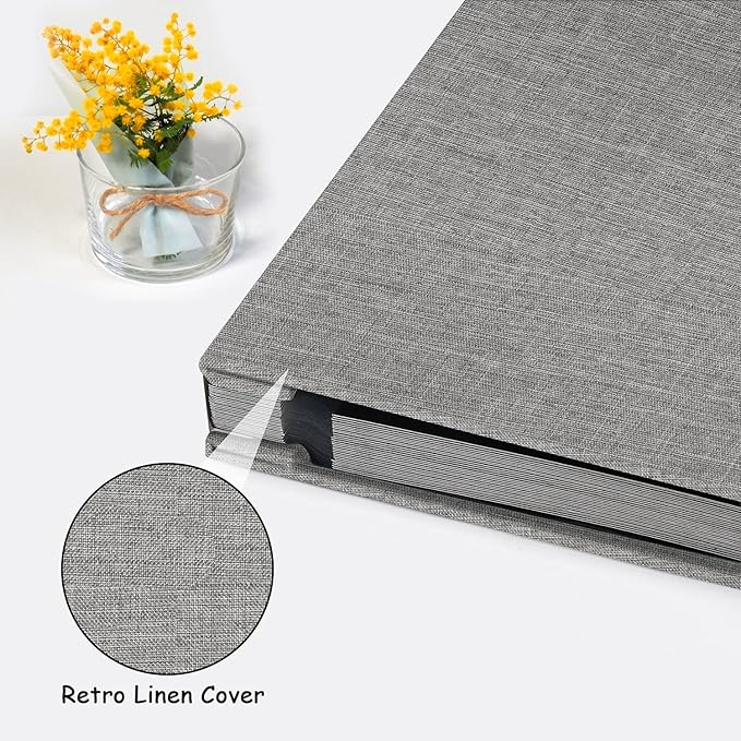 Zesthouse Photo Album Self Adhesive Pages, 60 Pages Magnetic Scrapbook Albums with Sticky Page, Photos Album Holds 8x10 & 5X7 & 4x6 & 6x8 & 3x5, Large Picture Book Ideal Gift for Family Wedding Baby
