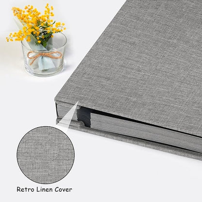 Zesthouse Photo Album Self Adhesive Pages, 60 Pages Magnetic Scrapbook Albums with Sticky Page, Photos Album Holds 8x10 & 5X7 & 4x6 & 6x8 & 3x5, Large Picture Book Ideal Gift for Family Wedding Baby