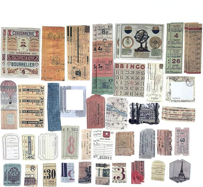 Esweny 200 Pieces Vintage Ephemera Scrapbooking Supplies Pack for Journaling, Decoupage Paper Scrapbook Stickers Kit for Junk Journal Planners Collage Craft Notebooks Album (Word Memory)