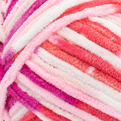 Lion Brand Yarn, Cover Story Favorite Blanket Yarn for Knitting and Crochet, 223 Yards, Bubblegum, 1 Pack