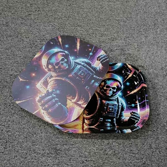 Metal Trays with PVC Soft Magnetic Lid Metal Tray with Lid Cover Small Cute Decorative Tray Ideal Storage for Home or on The Go, 7" x 5.5"