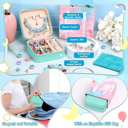 LifeisLuck Charm Bracelet Making Kit, Charm Bracelet Making Kit with Jewelry Gift Box, Necklace Arts Crafts Women Personalized Gifts for Birthday Holiday Valentines