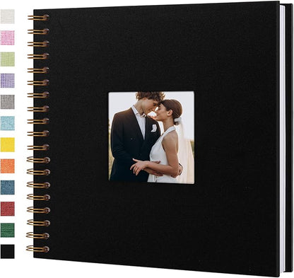 Yopih Linen Covered Scrapbook Photo Album, 10x10 Inches with Hardcover Kraft White Pages - Ideal for Travel, Wedding, Guest Book, Christmas, Baby Shower (20 Sheets/40 Pages)