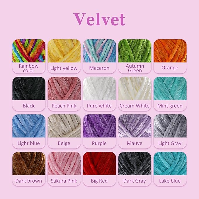 1 Skeins Soft Fluffy Velvet Yarn, Chenille Chunky for Hand Knitting and Crocheting DIY Craft, Amigurumi Crochet Yarns（196.8yds, 3.5oz） (Light Blue)