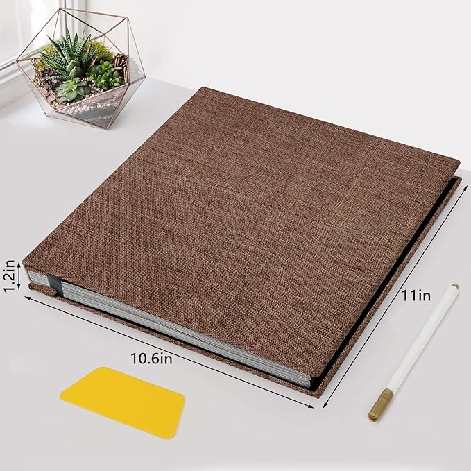 Zesthouse Photo Album Self Adhesive Pages, 60 Pages Magnetic Scrapbook Albums with Sticky Page, Photos Album Holds 8x10 & 5X7 & 4x6 & 6x8 & 3x5, Large Picture Book Ideal Gift for Family Wedding Baby