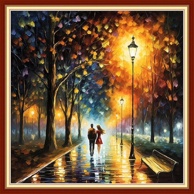 Artvxeay Stamped Cross Stitch Kits | Embroidery Kits for Beginners Craft Kit Needlepoint for Adults Supplies DIY 11CT- (Wandering Night Lanterns 18x18 inch)
