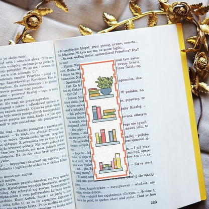FREEBLOSS 6 Set Cross Stitch Bookmark Kit Cross Stitch Kit Cute Stamped Embroidery Bookmark with Instruction for Adults DIY Stitching Kits 8''x2.4''