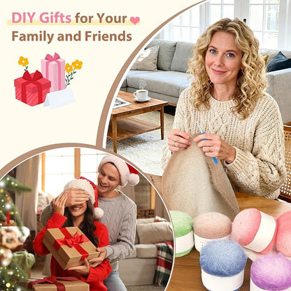 Coopay Ombre Yarn for Crocheting and Knitting - 4 Pack Dual Gradient Yarn Cake with Plush of 100g/3.52oz - 190m/207yds - 38% Wool, 40% Nylon, 22% Acrylic for Sweaters, Hats, Scarves (Mocha)