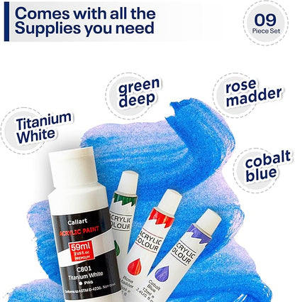 Painting4Real DIY Art Painting Kit for Adults – Learn to Paint Wildflower Twilight with Video Tutorials – 9 Pieces Acrylic Paint Set for Adults –Perfect Christmas Crafts & Holiday Gifts for Art Lover