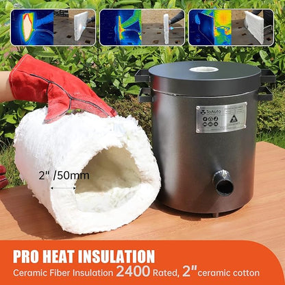 TOAUTO 6KG Propane Melting Furnace Kit TMF6000B-V3 Propane Foundry Home Kiln Casting Tool for Smelting Casting Gold Silver Copper Scrap Metal Recycle Aluminum