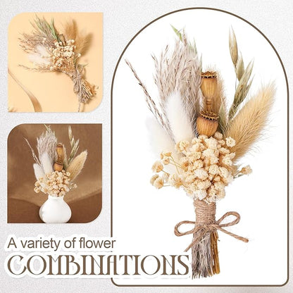 Nuanchu 12 Pcs Mini Dried Flower Bouquet 6" Natural Small Dried Flower with Stem for Birthday DIY Crafts Scrapbook Vase Boho Party Plates Cake Bridesmaid Gifts Card Envelope Decor(Classic)