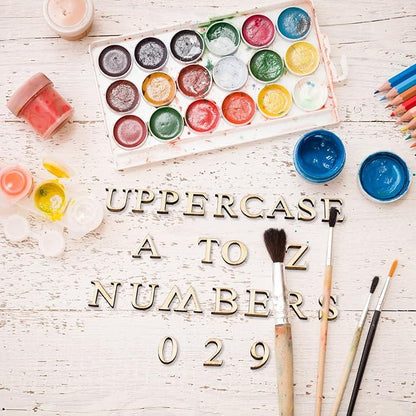 1440 Pcs Wooden Letters 1/2 Inch Small Wooden Alphabet Letters Numbers and Symbol for Craft, Unfinished Wooden Letters for Home Decor DIY Painting Crafts Spelling Homemade Education