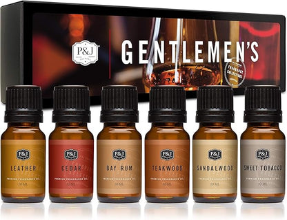 P&J Trading Fragrance Oils for Diffusers for Home Gentlemen's Set Fragrance Scents for Candle Making - Soap Making Supplies - Car Diffuser Scents - Essential Home Gift Set - Cedar, Sandalwood & More