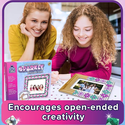 PURPLE LADYBUG Kids Picture Frame Mosaic Kit with Sparkly Gems - Fun Arts & Crafts for Girls 8-12 6-8, Great Gifts for Valentines Birthday for 6 7 8 9 10 11 12 Girls - Ideal for Sleepovers, Playdates