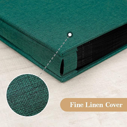 potricher Linen Hardcover Photo Album 4x6 600 Photos Large Capacity for Family Wedding Anniversary Baby Vacation (Dark Green, 600 Pockets)