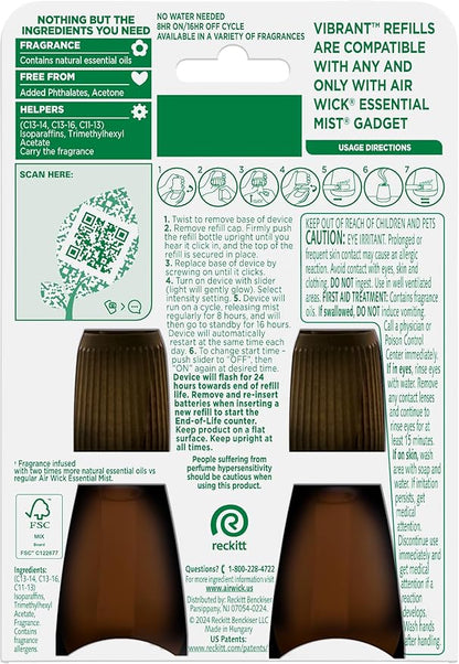 AIR WICK Essential Mist Twin Refill – White Sage & Mahogany (2x.67) oz.