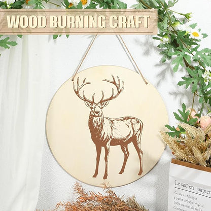 Suzile 60 Pcs 12 Inch Wood Rounds for Crafts Unfinished Blank Wooden Circle Signs Discs for DIY Christmas Home Decor Painting Door Hanger