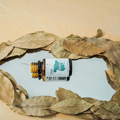 Nature Packaged Sage Essential Oil - Direct from Essential Oils SL Spain - Steam Distilled - Aceite Esencial de Salvia for Aromatherapy, Massage, Diffuser, DIY Candle and Soap Making - 15ml