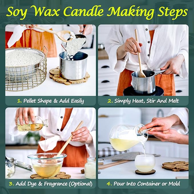 SWIGRANCE Soy Wax Pellets 5LBS / 2.27kg, Natural Soy Candle Wax Candle Making Supplies, for Making Pillars, Container and Molded Candles, Cire de SOJA