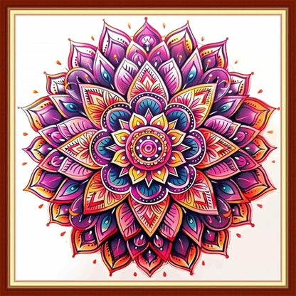 Artvxeay Stamped Cross Stitch Kits | Embroidery Kits for Beginners Craft Kit Needlepoint for Adults Supplies DIY 11CT- (Colorful Mandala 18x18 inch)
