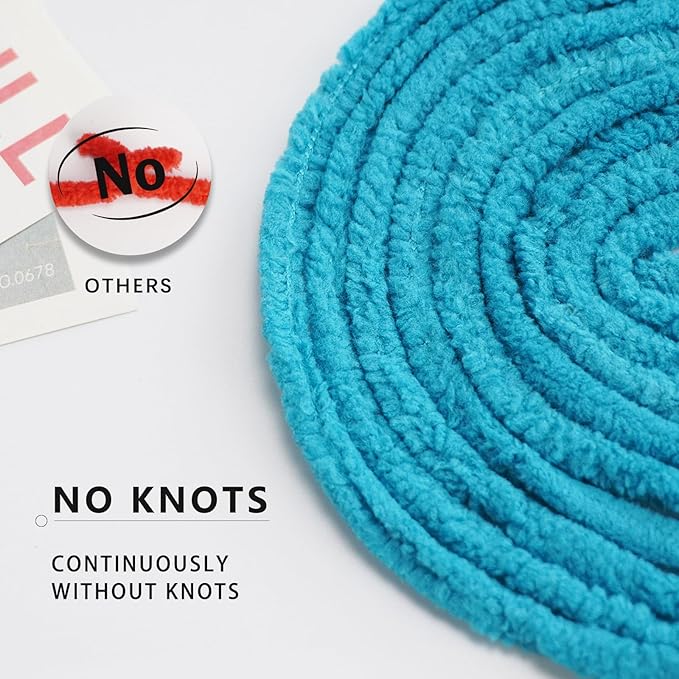 Chenille Yarn for Crocheting & Knitting 880 Yards, Soft Thick Fluffy Bulky Blanket Yarn, 4 Pack of 10.5oz(Peacock Blue)