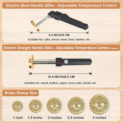 Terwex Custom Electric Branding Iron for Wood, Black Temperature-Controlled Wood Branding Iron Personalized Metal Stamp, Logo Branding Irons Letter Stamp for Leather Food, Woodworking Tools(3")