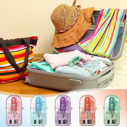 Solsew 10 Pieces Mini Travel Sewing Kit Bulk Portable Small Emergency Sewing Kit Mini Sewing Box for Traveler Hotel Charity Homeless Christmas Stocking Stuffer Gift