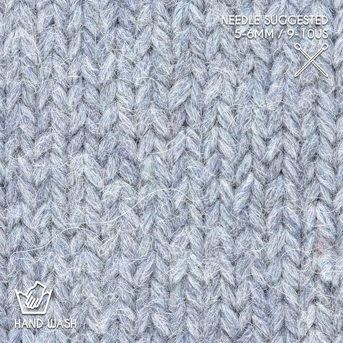 Bulky Set (6 x 1.75 oz) Super Soft Baby Alpaca Knitting Yarn Glacier 328 Yards