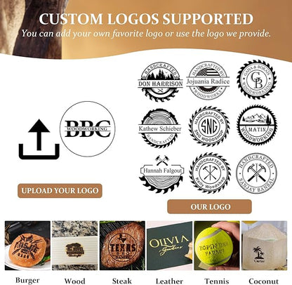Custom Electric Branding Iron for Wood - Personalized Wood Burning Stamp with Adjustable Temperature, DIY Branding Kit Woodworking Tool