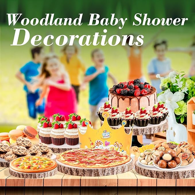 8Pcs 10-12 Inches Wood Slices Large Wood Rounds Centerpieces for Tables Rustic Round Wooden Discs