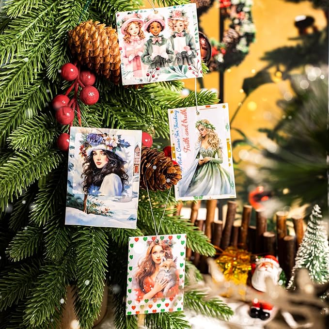 AuriicLeaf Christmas Polaroid PET Stickers, 90 Snow Country Character and Frame Designs for Scrapbooking, Journaling, DIY Crafts, and Holiday Decor