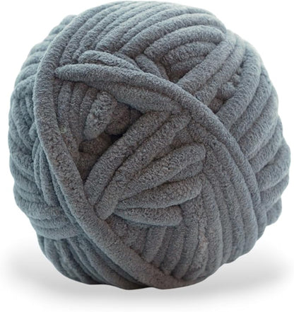 Okey Dokeys 300g Jumbo Velvet Chenille Yarn 7 Jumbo – Plush, No-Fray, Durable Plushies, Posh Soft Crochet Projects Beginner Friendly (130 yds) (Stormy Skies (109), 1 Pack (17.90/Skein))