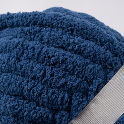 Navy Jumbo Chunky Chenille Yarn for Crocheting, Thick Plush Yarn for Hand Knitting Blankets, Super Soft Bulky Yarn for DIY Projects, 2 Jumbo Pack