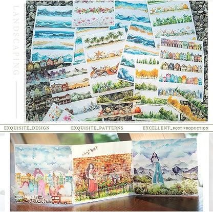 20Sheets Pre-Cut Scrapbooks Stickers Books, Nature Mountains Forests Trees Stickers for DIY Craft, Planners, Journal, Notebook, Laptop, Cell Phone, Calendars, Wedding