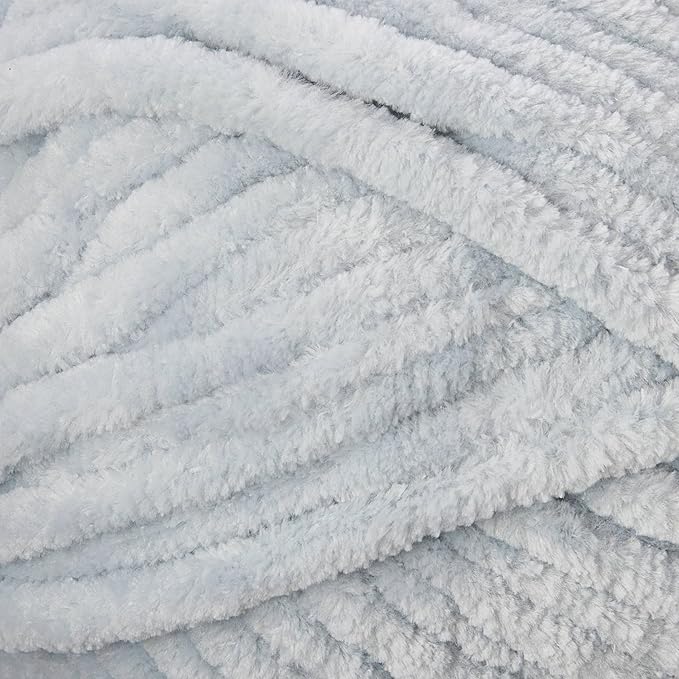 Loops & Threads Sweet Snuggles Yarn - Yarn for Knitting, Crochet, Weaving, and Arts & Crafts - Silver, Polyester, 8.8 oz