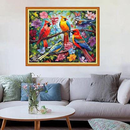 Redxing Stamped Cross Stitch Kits Embroidery kit for Beginners Adults Full Range of Embroidery Patterns Starter Kits DIY Printed Cross Stitch Kits Needlepoint Kits 11CT- Birds on Trees 16x20 inch