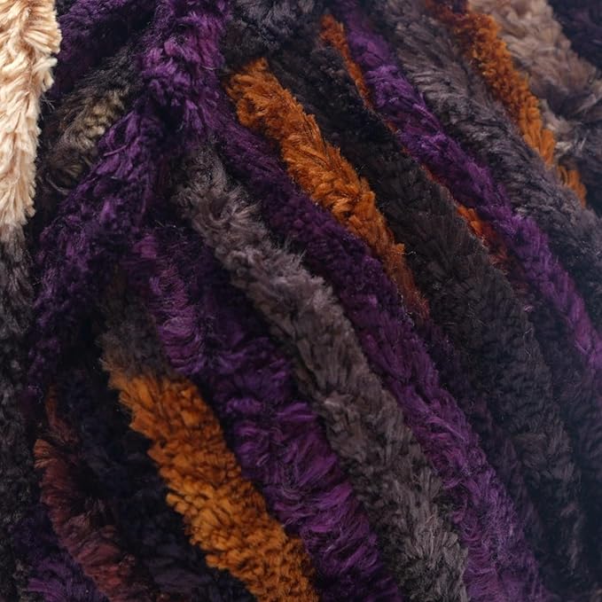 Jumbo Plush Velvet, Jumbo Chenille Yarn, (300g 130yds) Chunky and Soft, Thick and Quick for Blanket Crocheting, Plushies - Space Dyed, Color 120