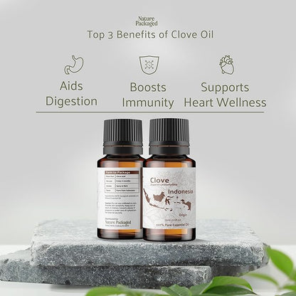 Nature Packaged Clove Essential Oil - 100% Pure Steam Distilled Natural Aceite de Clavo from Indonesia for Aromatherapy & Wellness - Premium Grade (22lbs)