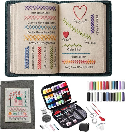 HCANPER Embroidery Stitch Book Kit, Embroidery Kit, Cross Stitch Kits, Stitch Book Embroiderys, Eedle Point Kits Adults Beginner,Ideal for Beginners,Enthusiasts,Handmade Gift (40 Embroidery)